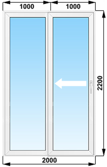 Раздвижные пластиковые двери 2000x2200п